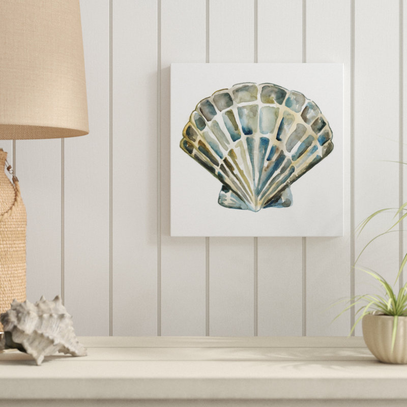 Aquarelle Shells IV by Chariklia Zarris - Wrapped Canvas Painting, 30cm H x 30cm W