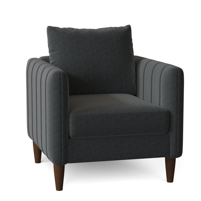 Kaveen Upholstered Armchair, Walnut, Jango Sandstone