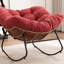 Chaise d'appoint berçante rembourrée Chenille-1979175379