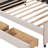 Full Daybed with 2 Storage Drawers, Upholstered Full Size Sofa Bed Day Bed with Wood Slat Support, Beige