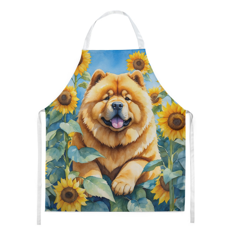 Tablier Chow Chow avec tournesols