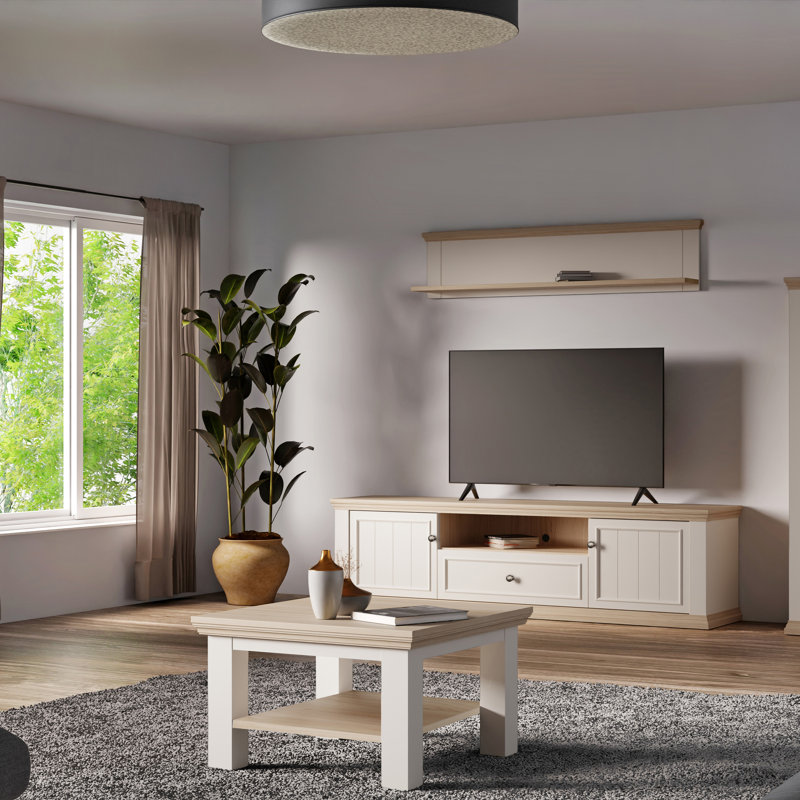 Coffee Table with Storage, White