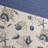 Blue Microfiber Quilt - Twin/Twin Xl With Coral Pattern And Shells