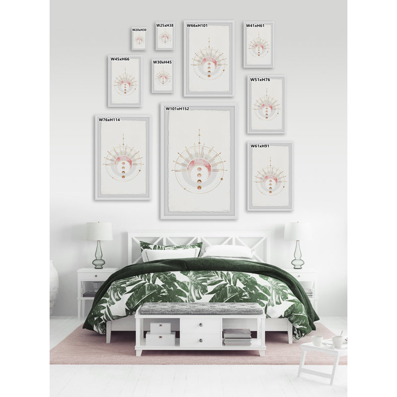 Moon Lined up 1 Piece Single Picture Frame Wall Art, 91cm H x 61cm W x 3.81cm D