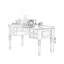 Bureau rectangulaire en bois massif brun noisette avec 5 tiroirs-1143859915