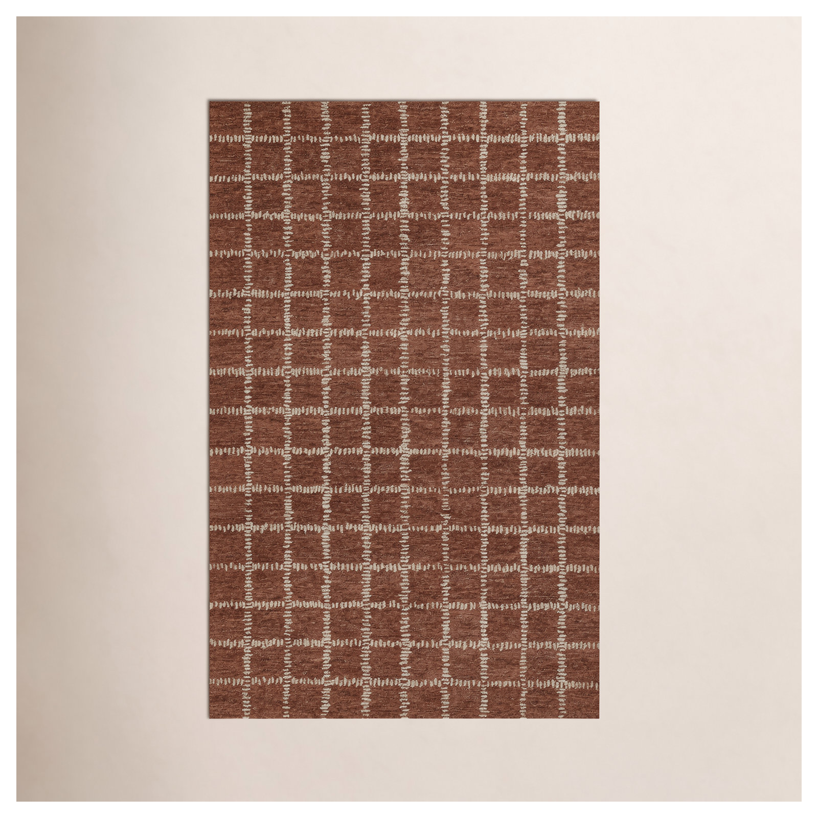 Corinth Hand Tufted Wool Red Rug, Rectangle 2' x 3'