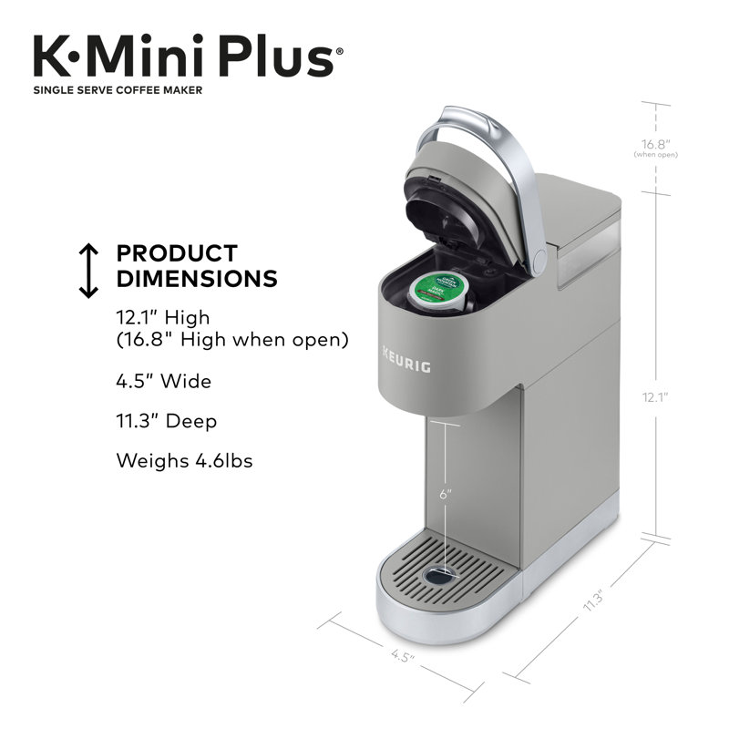 Cafetière à dosettes individuelles K-Cup K-Mini Plus Keurig, Gris