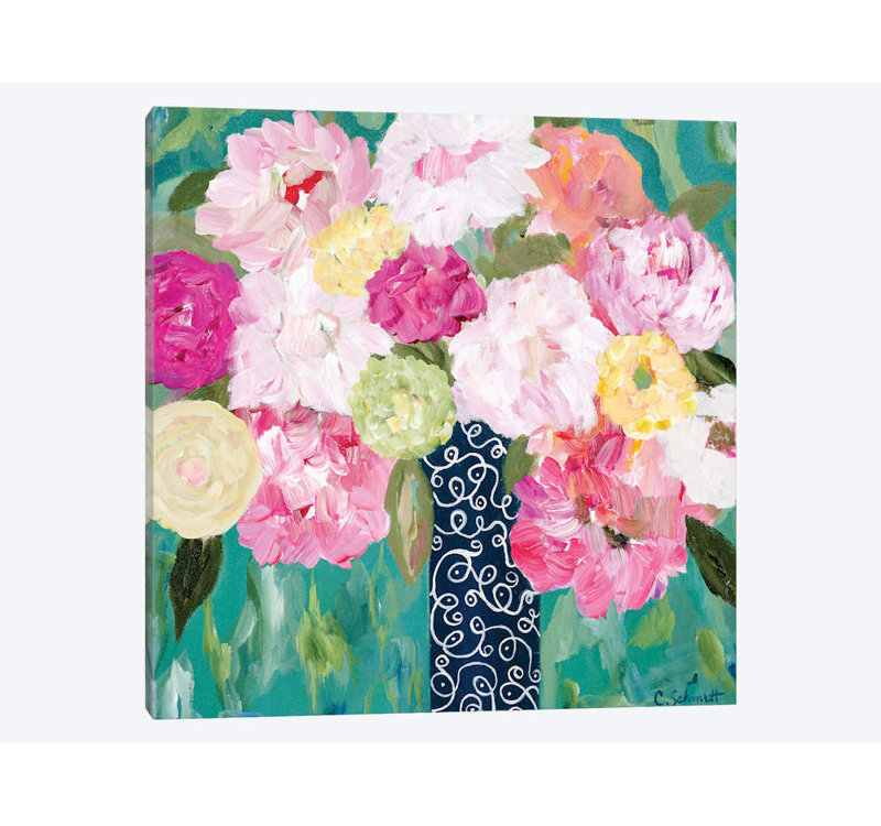 « botanique splash », impression sur toile, H 12 po x l 12 po x P 1,5 po, Toile tendue, Pas de tapis