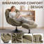 Upholstered Chenille Swivel Lounge Chair With Footstool-926964007