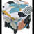 White/Blue/Coral Floral Polyester