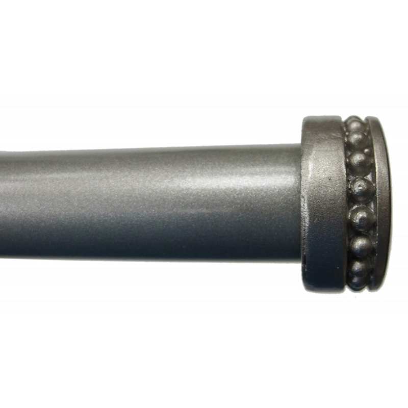 Waithman Adjustable 0.75'' Single Curtain Rod, 1" H x 84" W x 1" D, Pewter