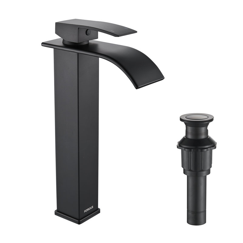 Single-handle Bathroom Faucet with Drain Assembly, Black