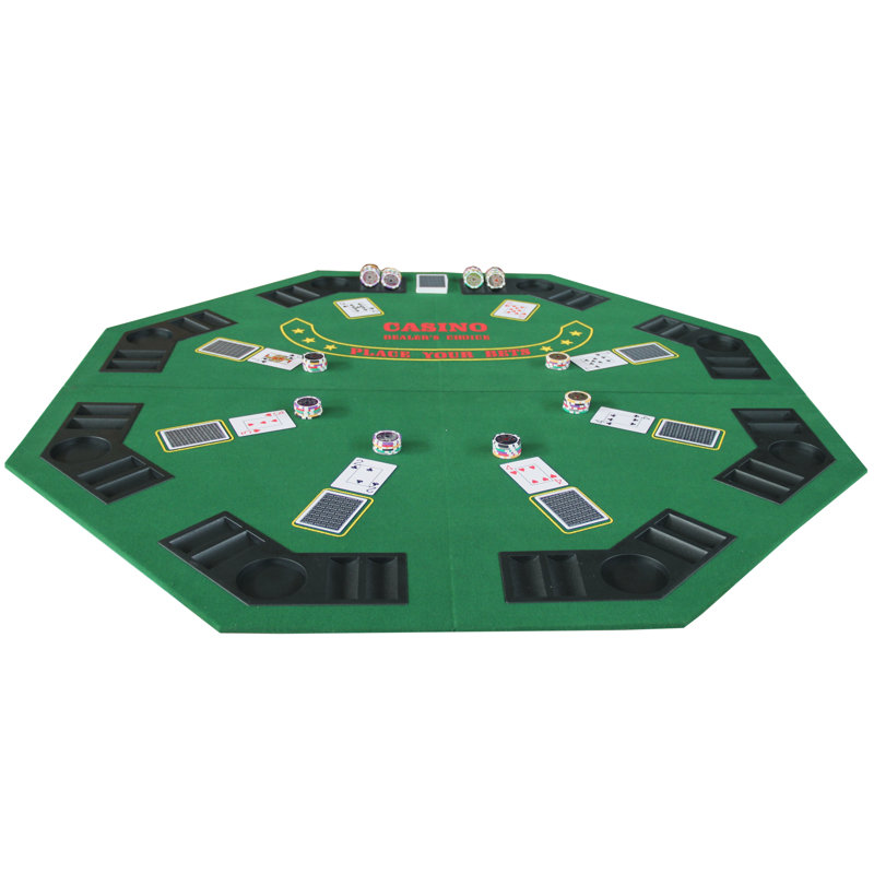 IDS Online Corp 48 " 8 - Player Foldable Poker Table, Green
