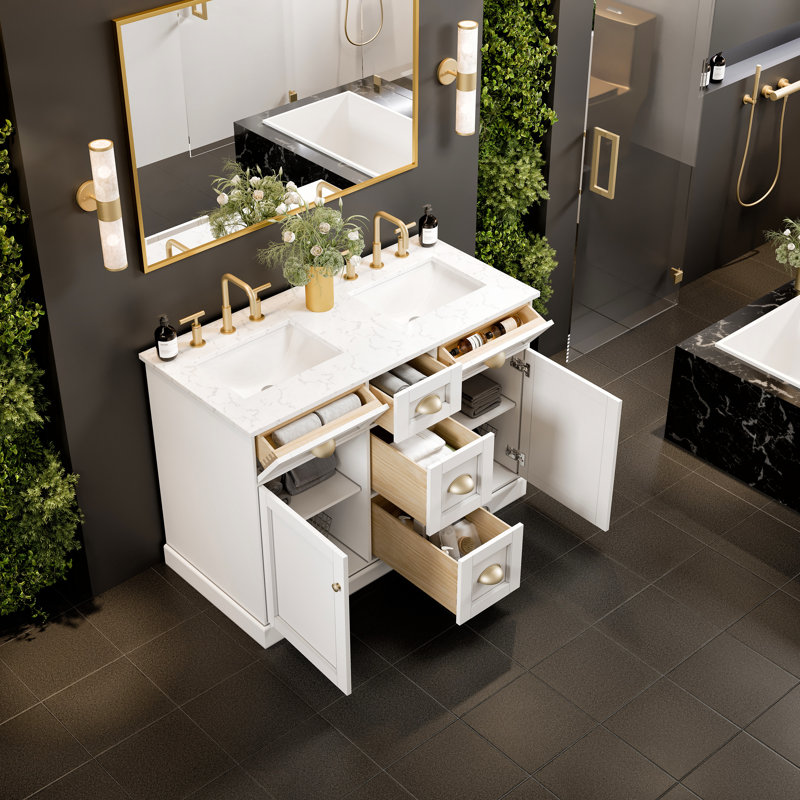 Ensemble de meuble-lavabo mural simple 35 po Stamford, Nickel brossé