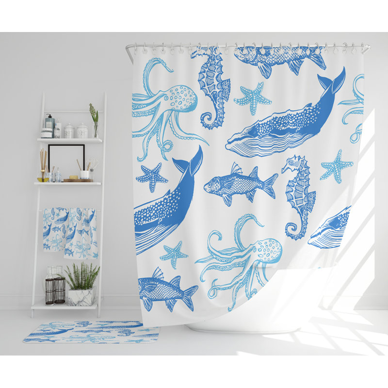 Neals Polyester Shower Curtain Set