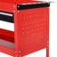DURHAND 3-Tier Tool Trolley Cart Storage Red