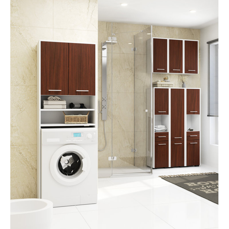 Elfgund Bathroom Cabinet, White/Wenge