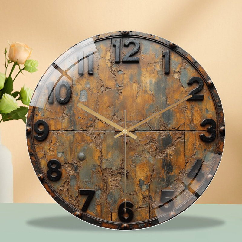 Horloge murale rustique, horloge murale 12 po