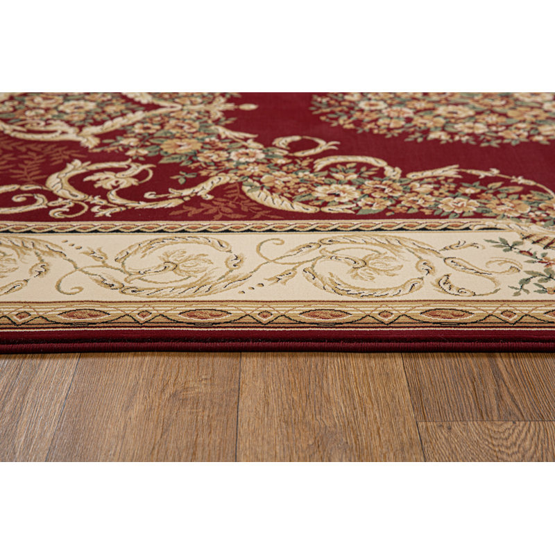Tapis classique à motif de médaillon Gorrono Collection, Rectangle 9 pi 5 po x 13 pi 1 po