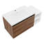 Meuble-lavabo mural de 42 po avec lavabo de comptoir en résine, 1 tablette de rangement, 2 portes à fermeture douce