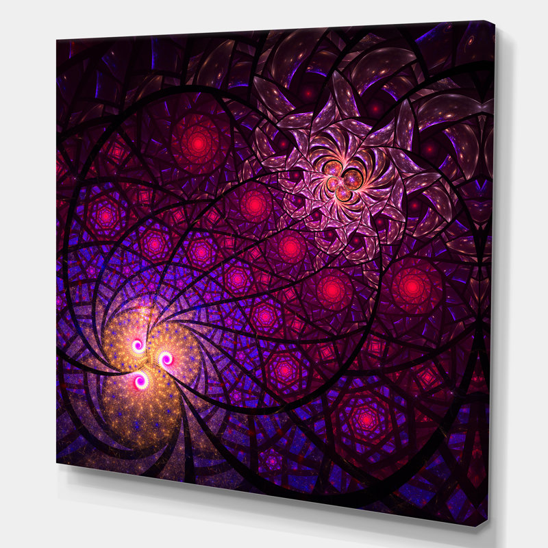 Fractal Flames - Impression sur toile, H 16 po x l 16 po x p 1 po, Toile tendue