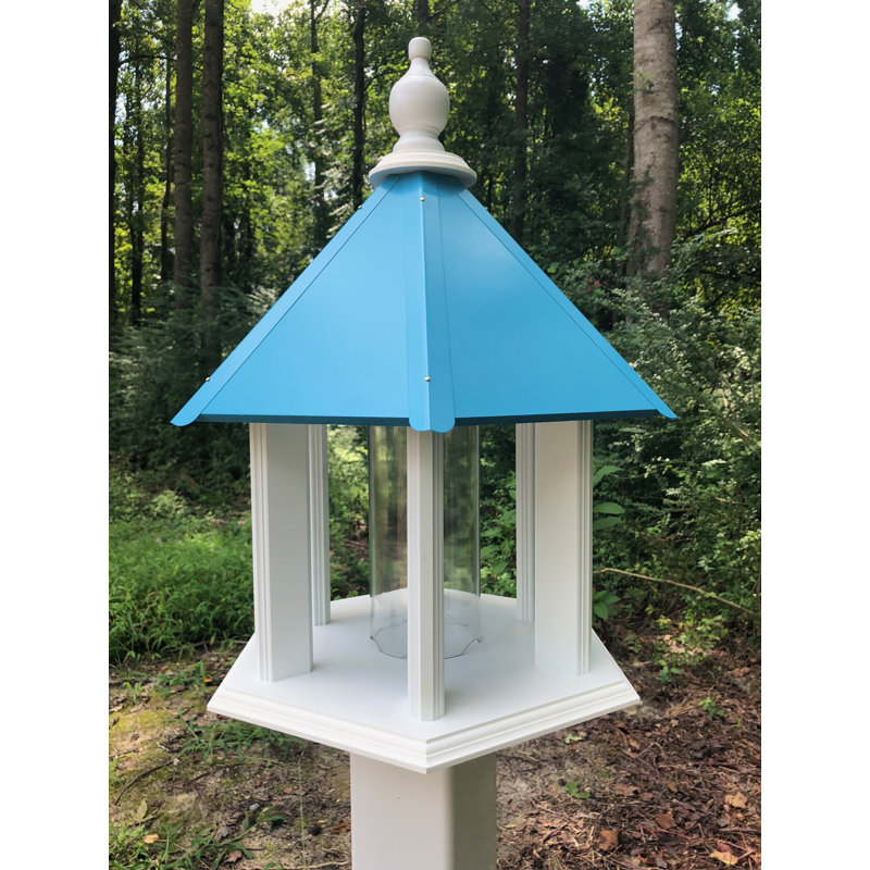 Kreider Pole Tube Bird Feeder, Lagoon Blue