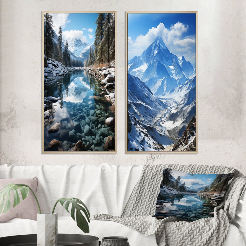 Canada Lake Louise Dream - ensemble de 2 reproductions, H 40 po x l 40 po, Encadrement brun