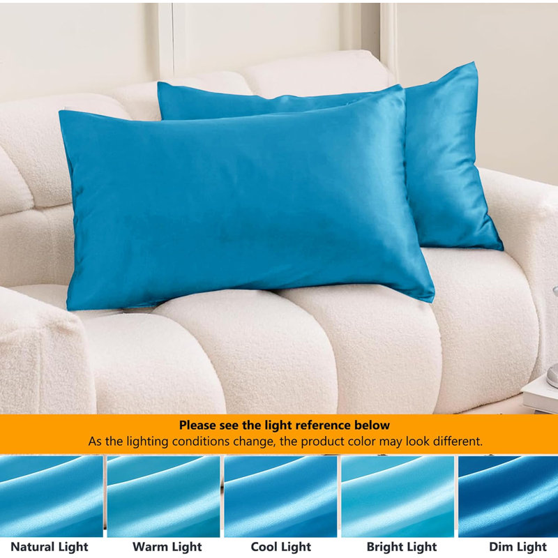 My Home Store Tabris Stain Silk Envelope Square Oxford Pillowcase, Teal