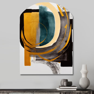 Cindell - Arch Abstract Transitional Metal Wall Decor, Asymmetrical Metal Wall Sculpture Print