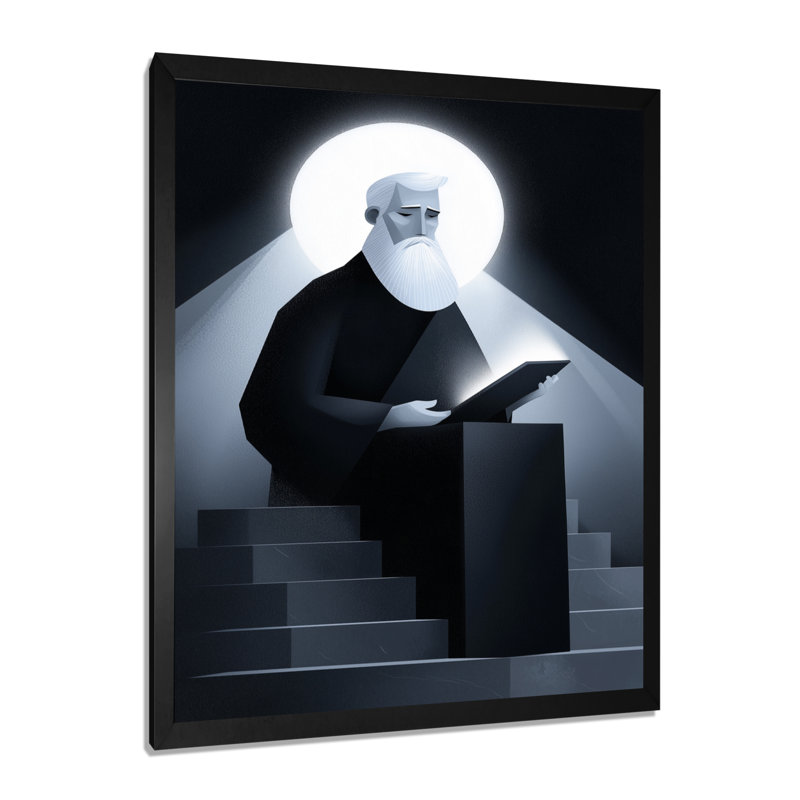 Higby - Spiritual Wall Art Living Room, H 20 po x l 12 po, Picture Framed, Noir, noir, noir, noir