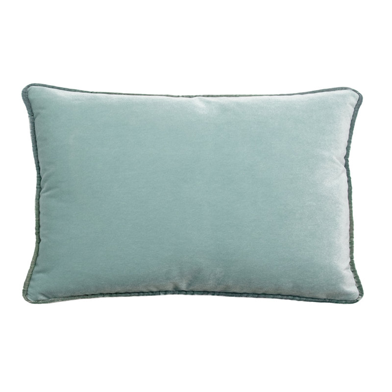 Velvet Pillow Cover & Insert, Basil, Rectangle 14"H x 20"W