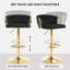 Bar Stool, Breakfast Bar Stool, Velvet Kitchen Stool, Island Counter Stool Height Adjustable, 360° Swivel Stool, with Metal Base and Footrest-1776071477-1776071482
