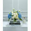 French Country Blue Floral Peony Vase Centerpiece