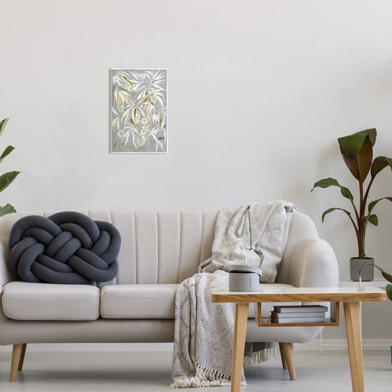 Abstract Botanical Leaves Graphic Art on MDF Wood