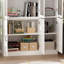  Bibliothèque autoportante en bois 78,7 "x H 47,2" avec 3 portes en verre