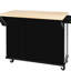 Chariot de cuisine noir avec espace de rangement et tablettes amovibles. 5 roulettes, convenant à différentes salles à manger-2072620290