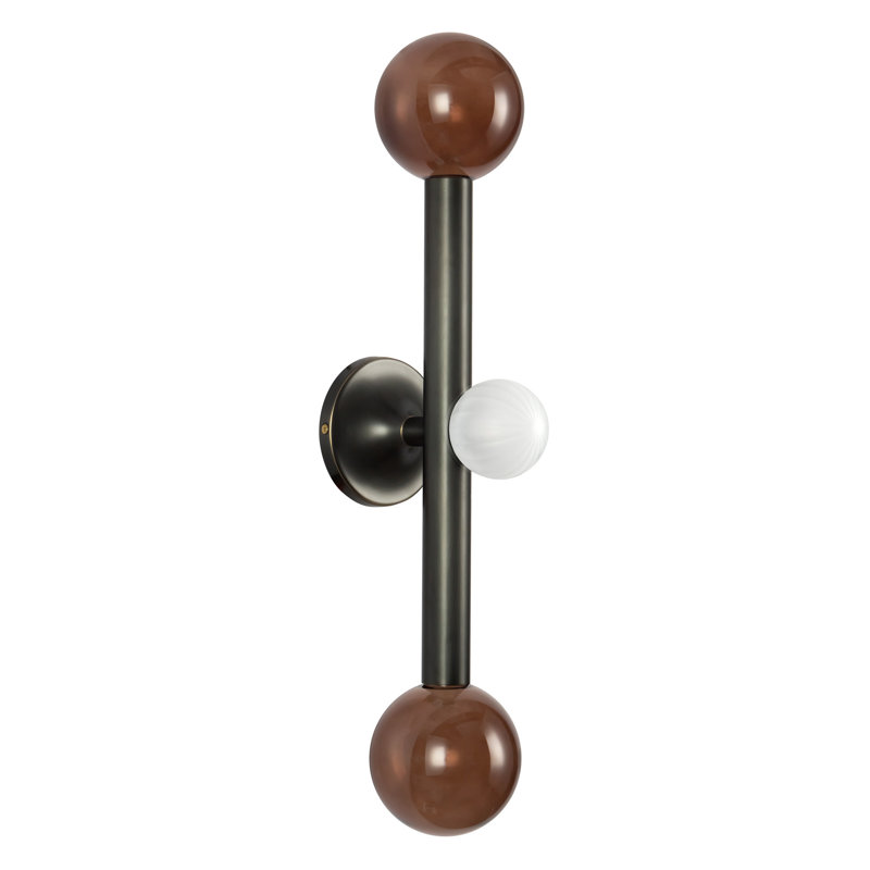 Martinez 3 - Light LED Vanity Light, Urban Bronze/Amber Glass