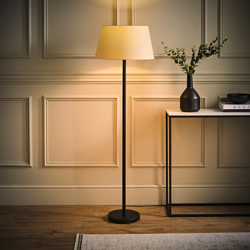 Bekbele 158cm Traditional Floor Lamp, Beige, No, Black