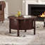 Table basse ronde vintage avec rangement-307778749
