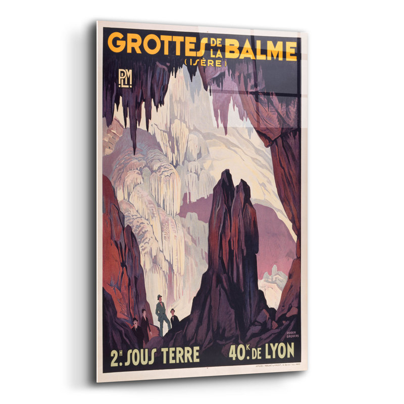«Grottes De La Balme» par Vintage Posters, art mural en verre acrylique, H 16 po x l 12 po x P 0,13 po