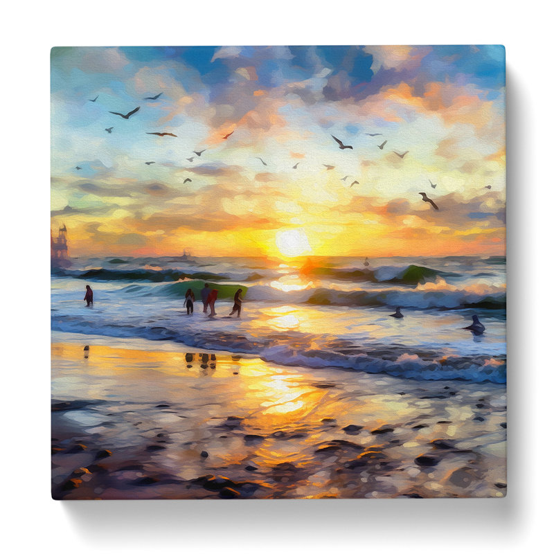 Beach Impressionism No.1 - No Frame Print, 35cm H x 35cm W x 3cm D