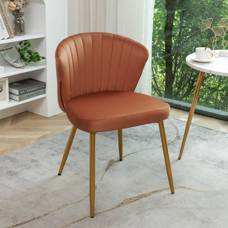 Fauteuil d'appoint moderne en velours, Orange