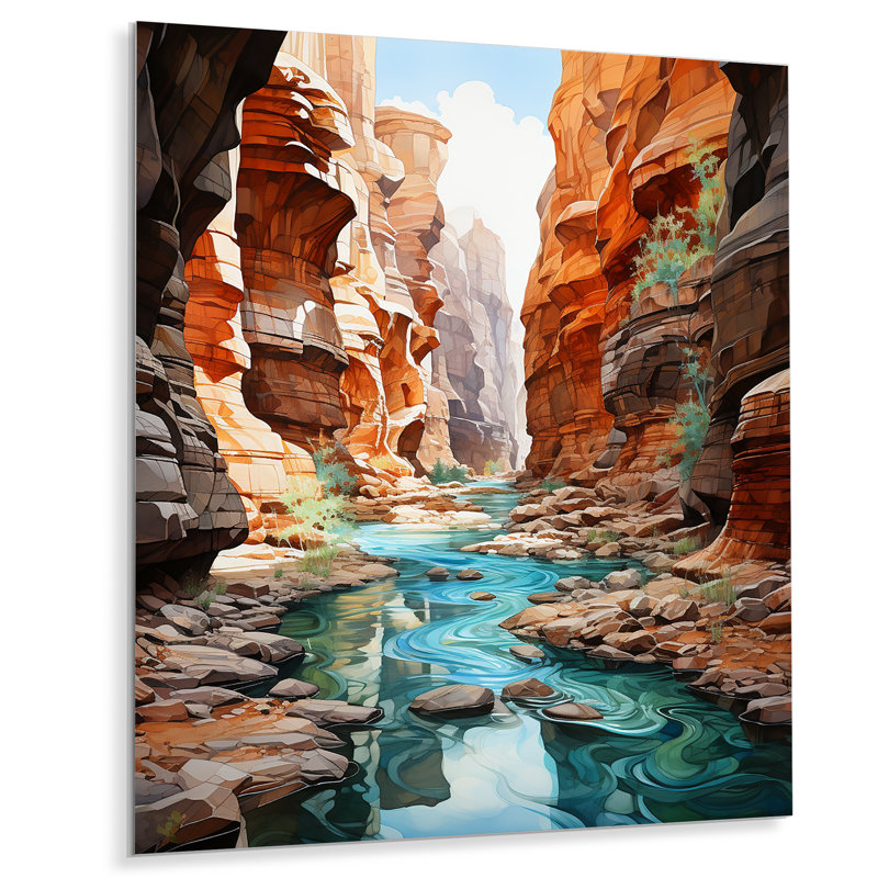 Canyon Canyon Endless Journey VII - Décoration murale en métal Canyon, H 40 po x l 30 po x P 1 po