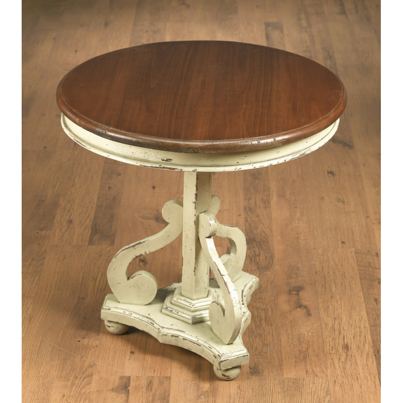 Solid Wood End Table, Parchment