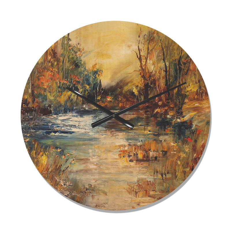 Horloge murale Stream in Forest, Moyen