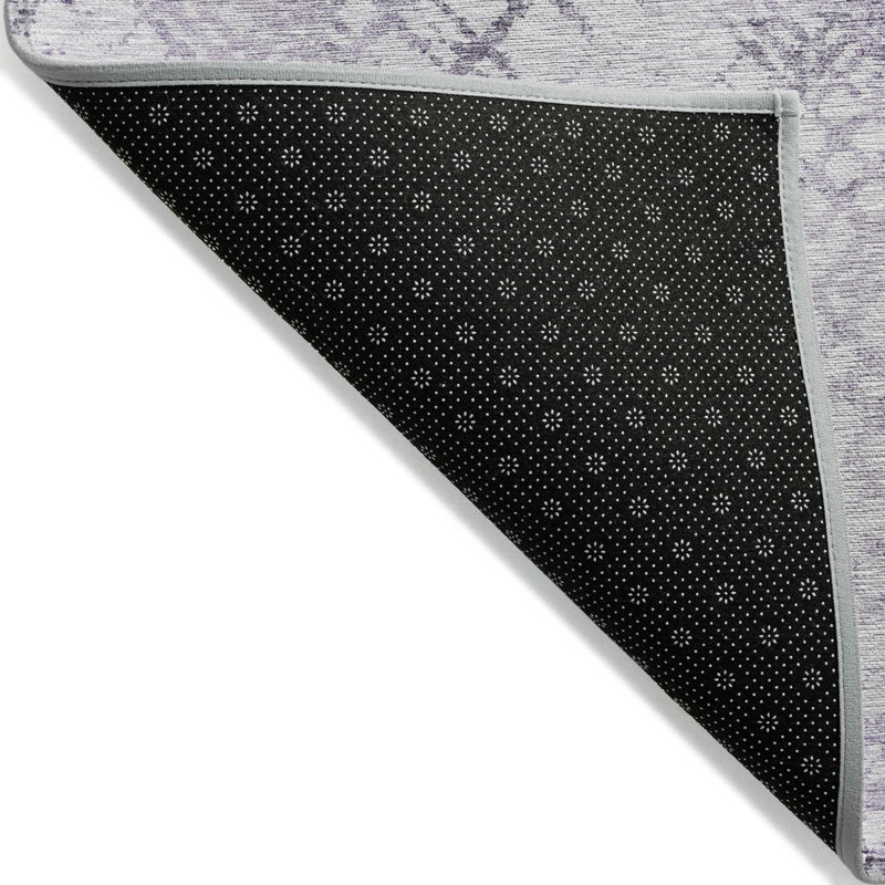 Tapis extérieur lavable à motif géométrique argent 10 pi x 14 pi