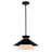 Loomis 1-Light 15.25 In. Wide Matte Black Mid-Century Modern Cone Pendant With White Frosted Opal Glass Shade, Adjustable Height, Hanging Ceiling Fixture For Dining Table Entryway Bedroom Island Foyer