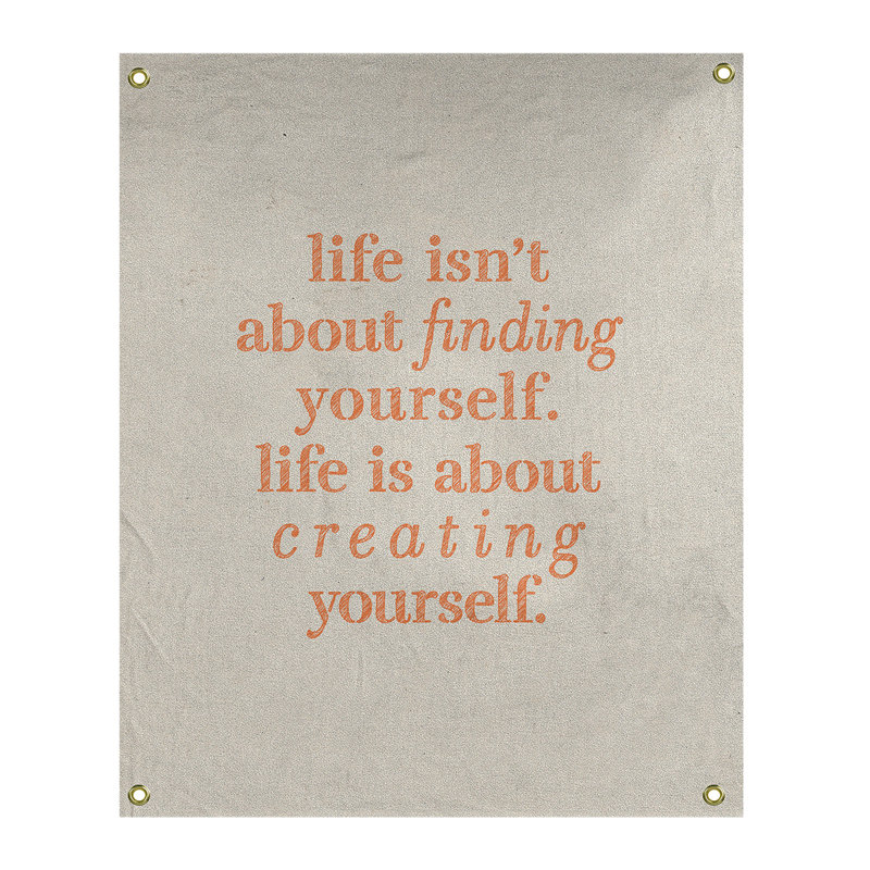 Tapisserie en polyester à créer vous-même quote, H 36 po x l 26 po, Blanc / Orange