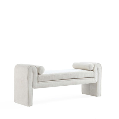 Condord 59" Modern Chenille Upholstered Solid Wood Accent Bench by Manhattan Comfort
