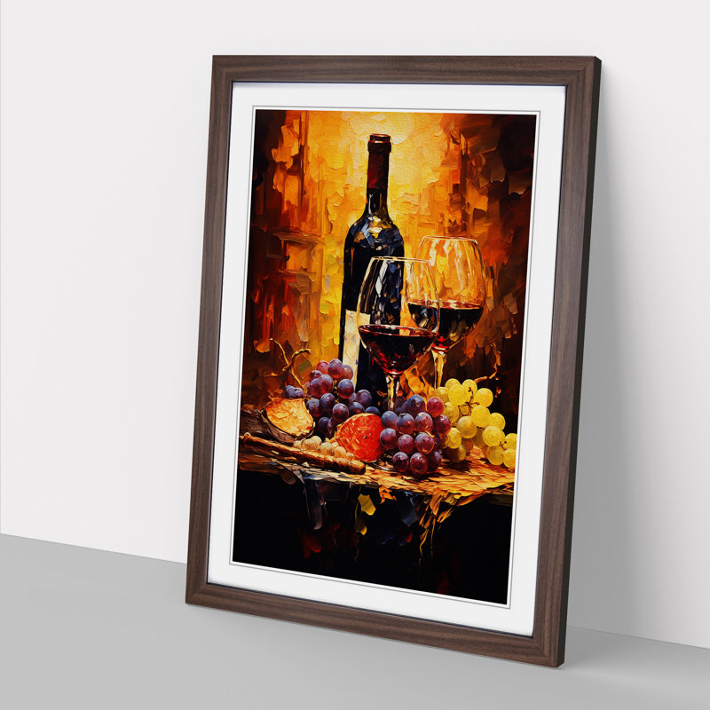 Wine Tachisme - Framed Print, Walnut , 64cm H x 46cm W x 2cm D